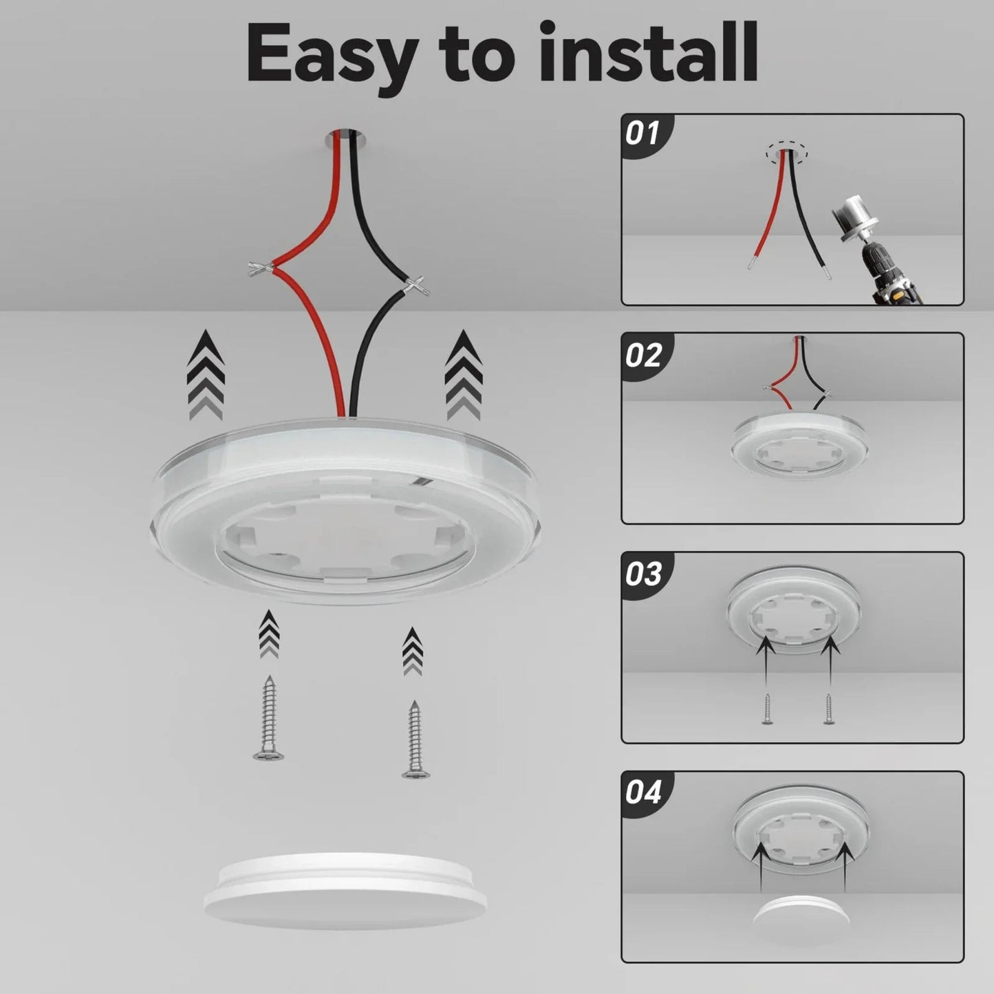 warm tone LED disc fixture in simple product display