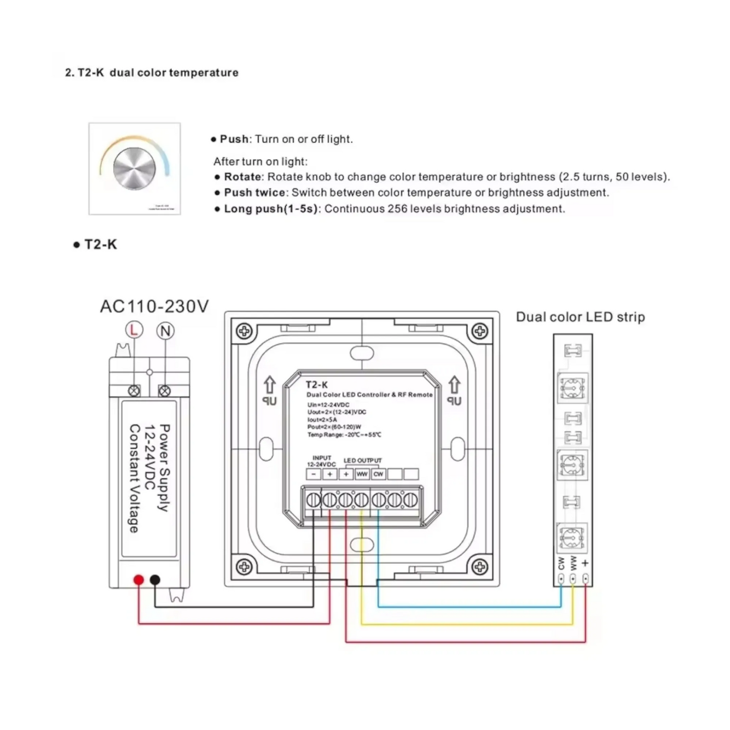 T2K (Black) Glass Modern | Dimmer
