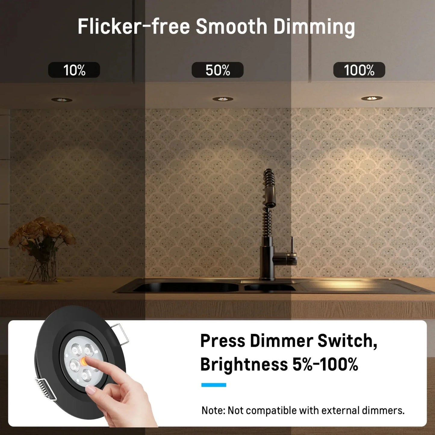 downlight in black housing with red mode option