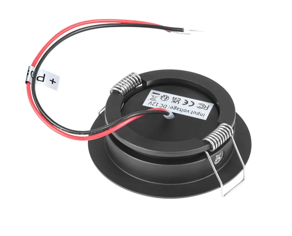 pair of warm white black recessed downlights displayed