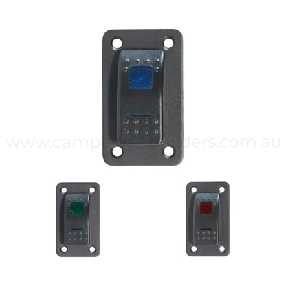 1 way rocker switch panel with dual led illumination for campervan electrical upgrades