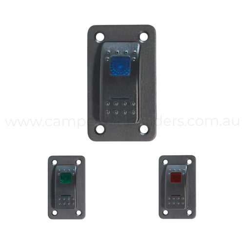 1 way rocker switch panel with dual led illumination for campervan electrical upgrades