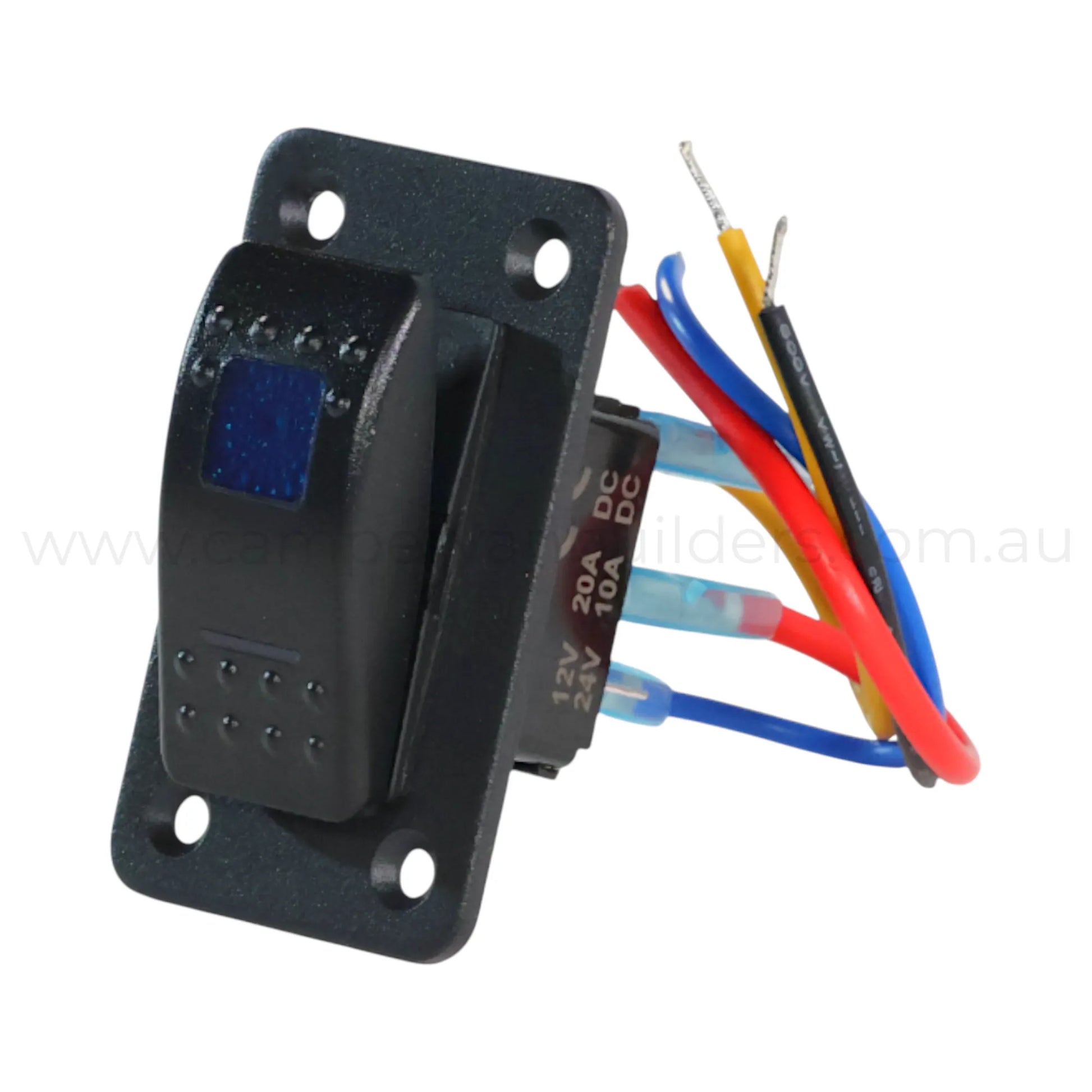 1 way rocker switch panel with dual led illumination for campervan electrical upgrades