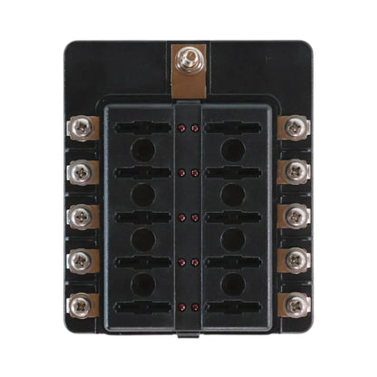 Caravan 10 way LED blade fuse panel for 12v electrical distribution