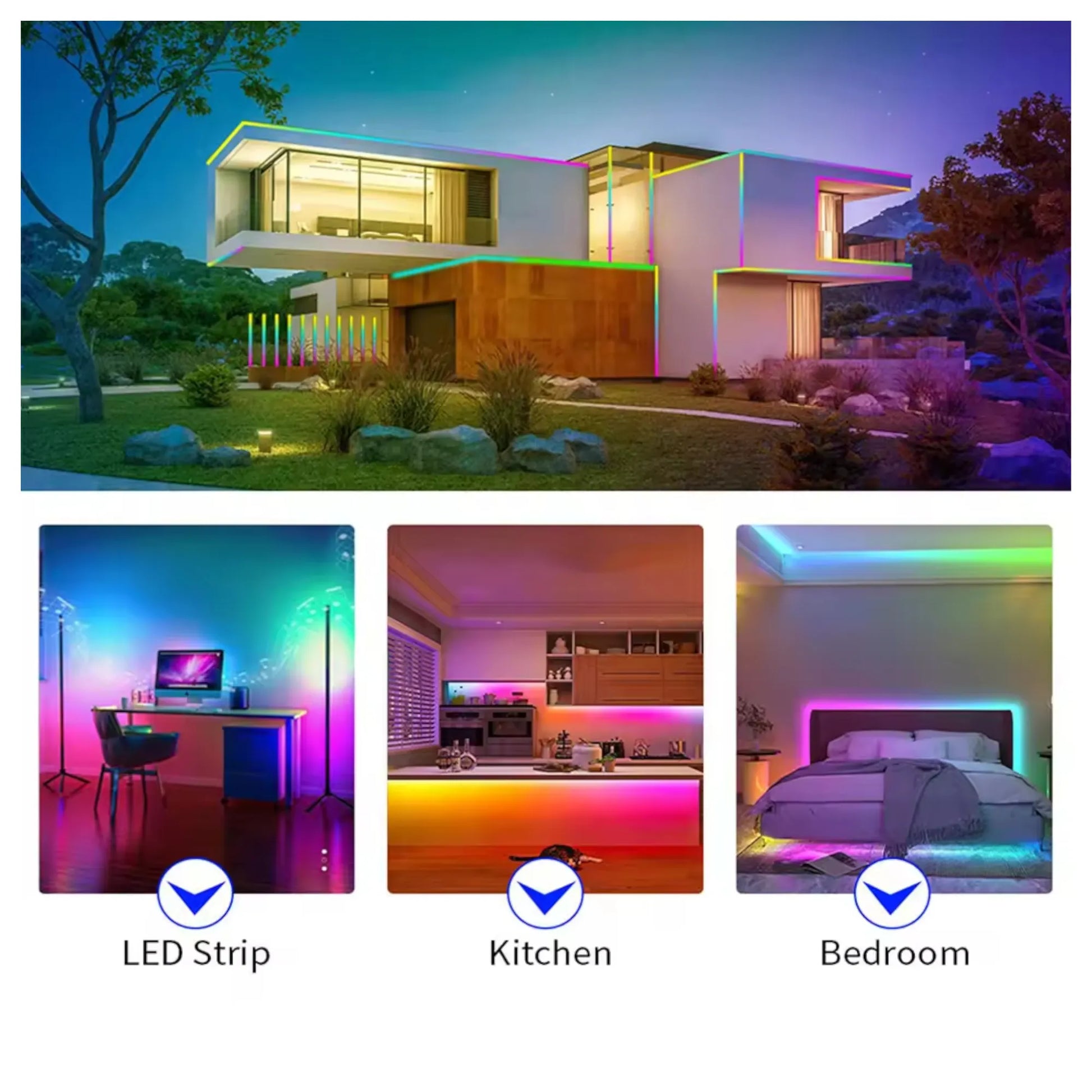 WS2812W dotless RGB LED tape connected to power