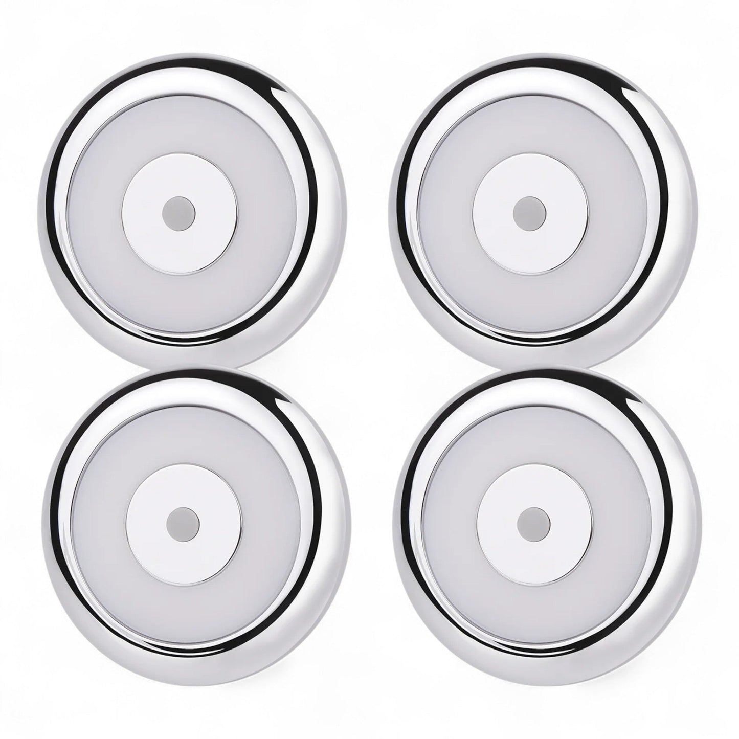 compact silver 12v dome lights shown as a set of four