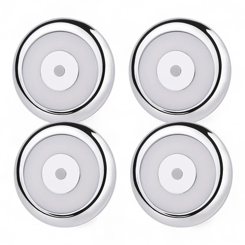 compact silver 12v dome lights shown as a set of four