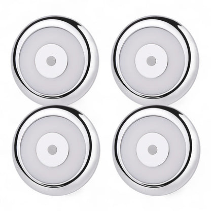compact silver 12v dome lights shown as a set of four
