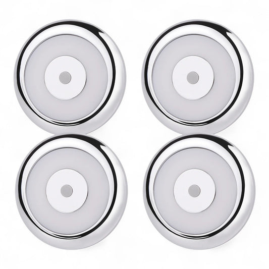 compact silver 12v dome lights shown as a set of four