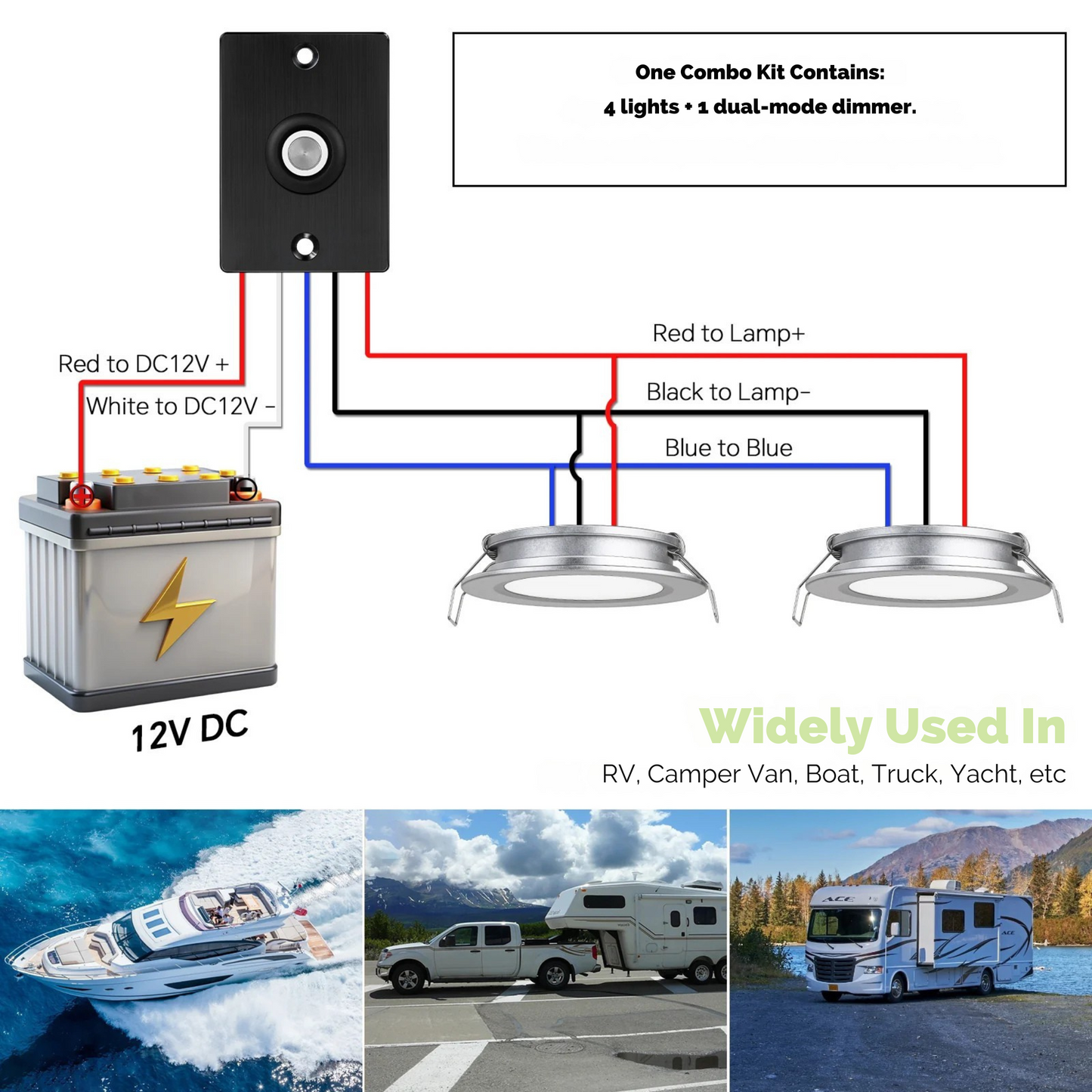cool white LED downlights with matching silver controls