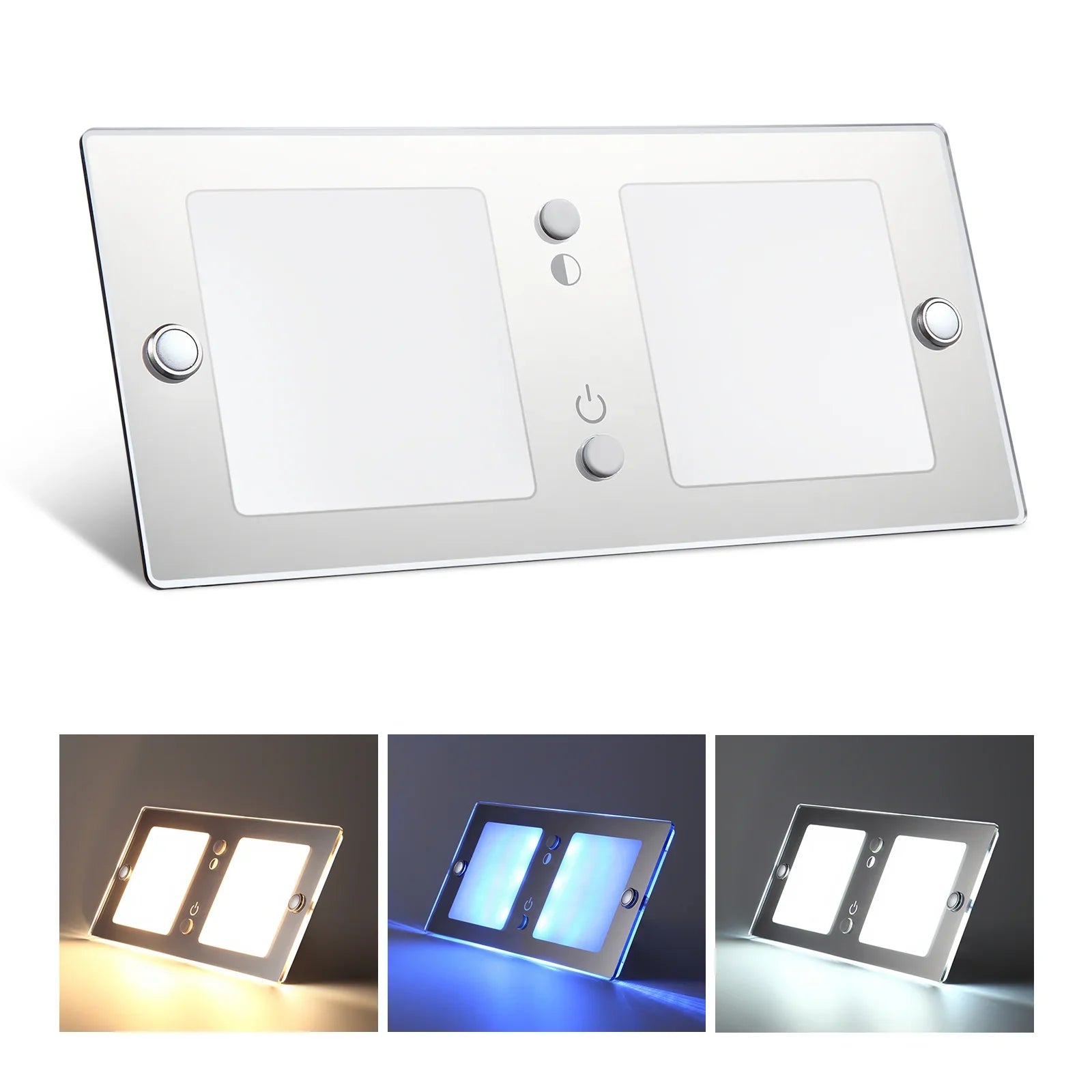 12v tri-colour LED ceiling panel in neutral product view