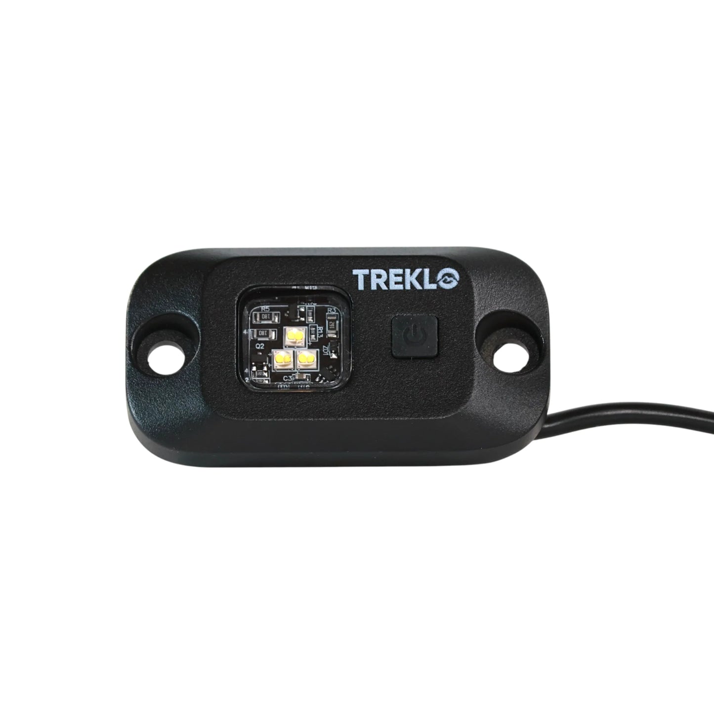two rock lights glowing with dimmer adjustment
