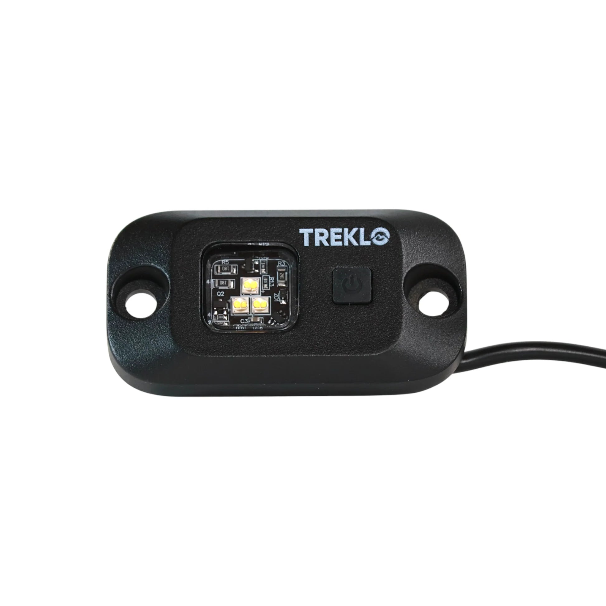 two rock lights glowing with dimmer adjustment