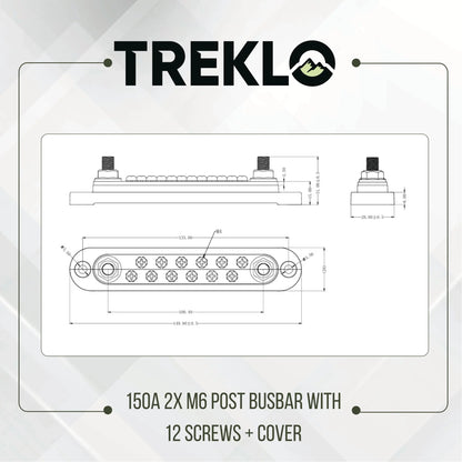 durable 150a busbar m6 posts with included cover and hardware