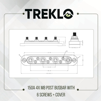 corrosion resistant 150a m6 busbar with protective cover