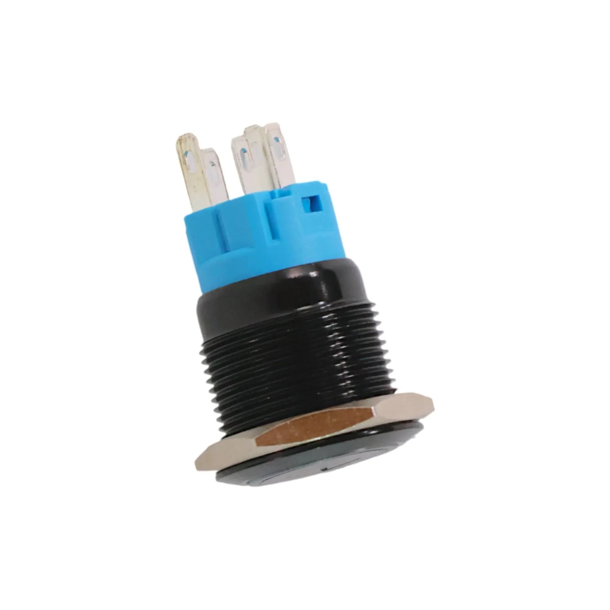 12-24v 19mm down push button switch with white illumination for rv dashboards and control panels
