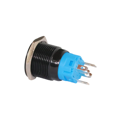 black anodised 19mm push button switch down white style ideal for caravan switch panels