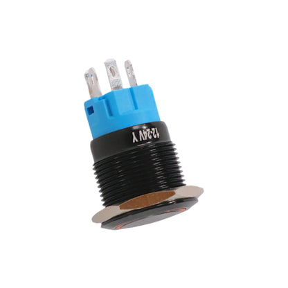 12-24v 19mm latching led yellow push button switch for rv dashboards and control panels