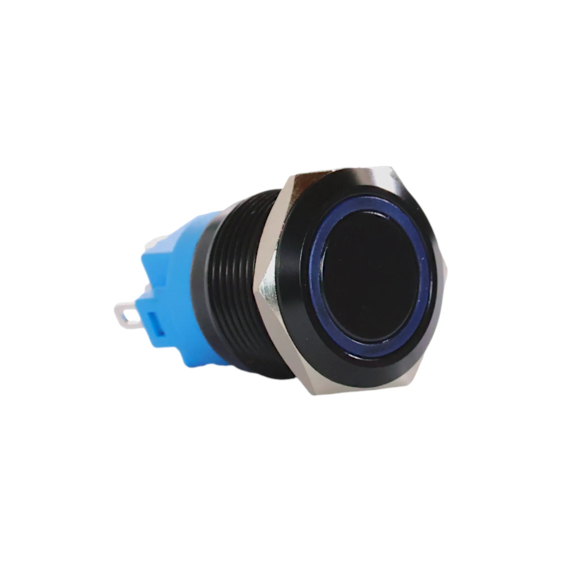 19mm led blue push button switch stainless steel finish for campervan 12v and 24v control panels