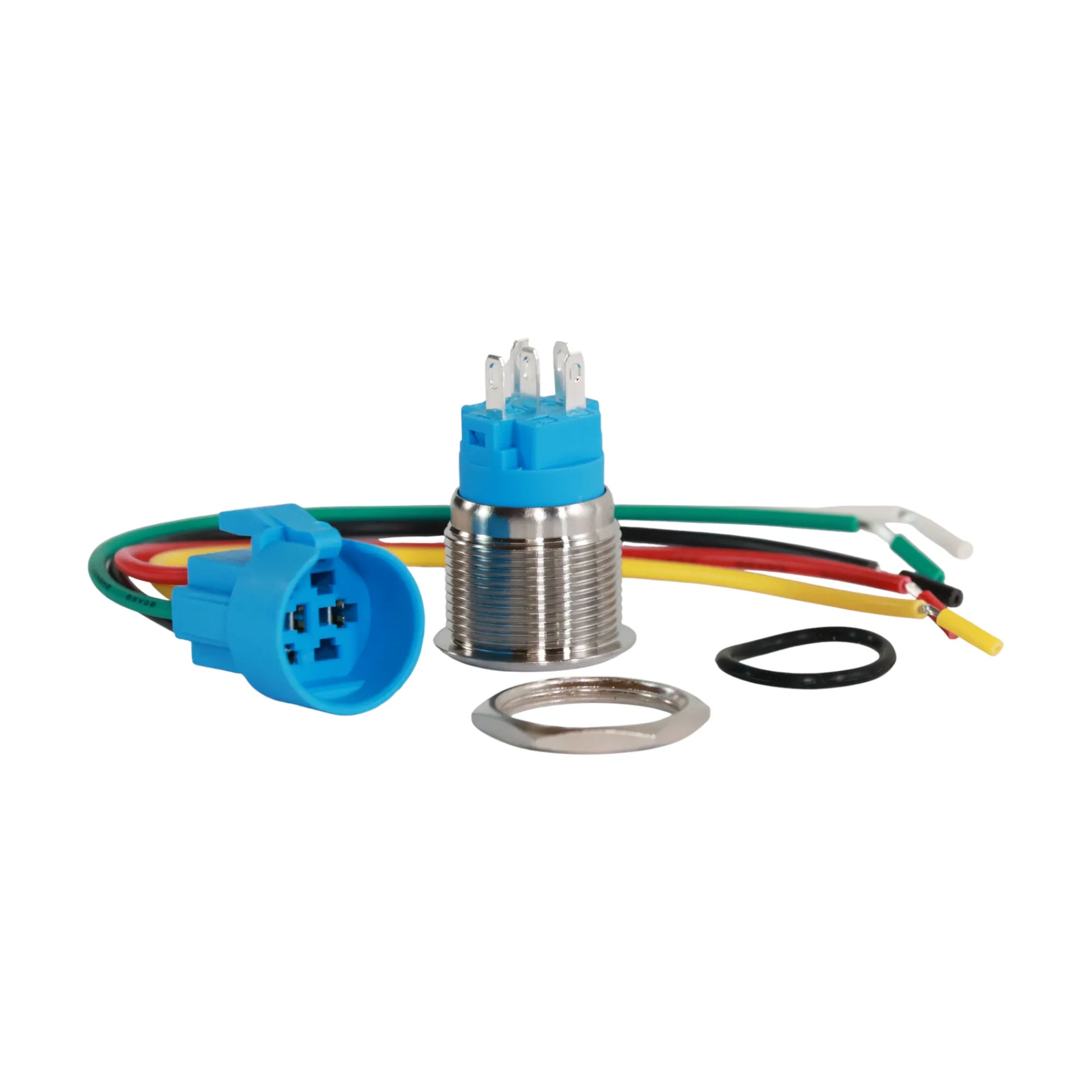 dash mount 19mm stainless push button switch led white for campervan accessory switching