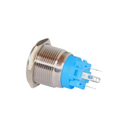 stainless 19mm push button switch led white style ideal for caravan electrical switch panels