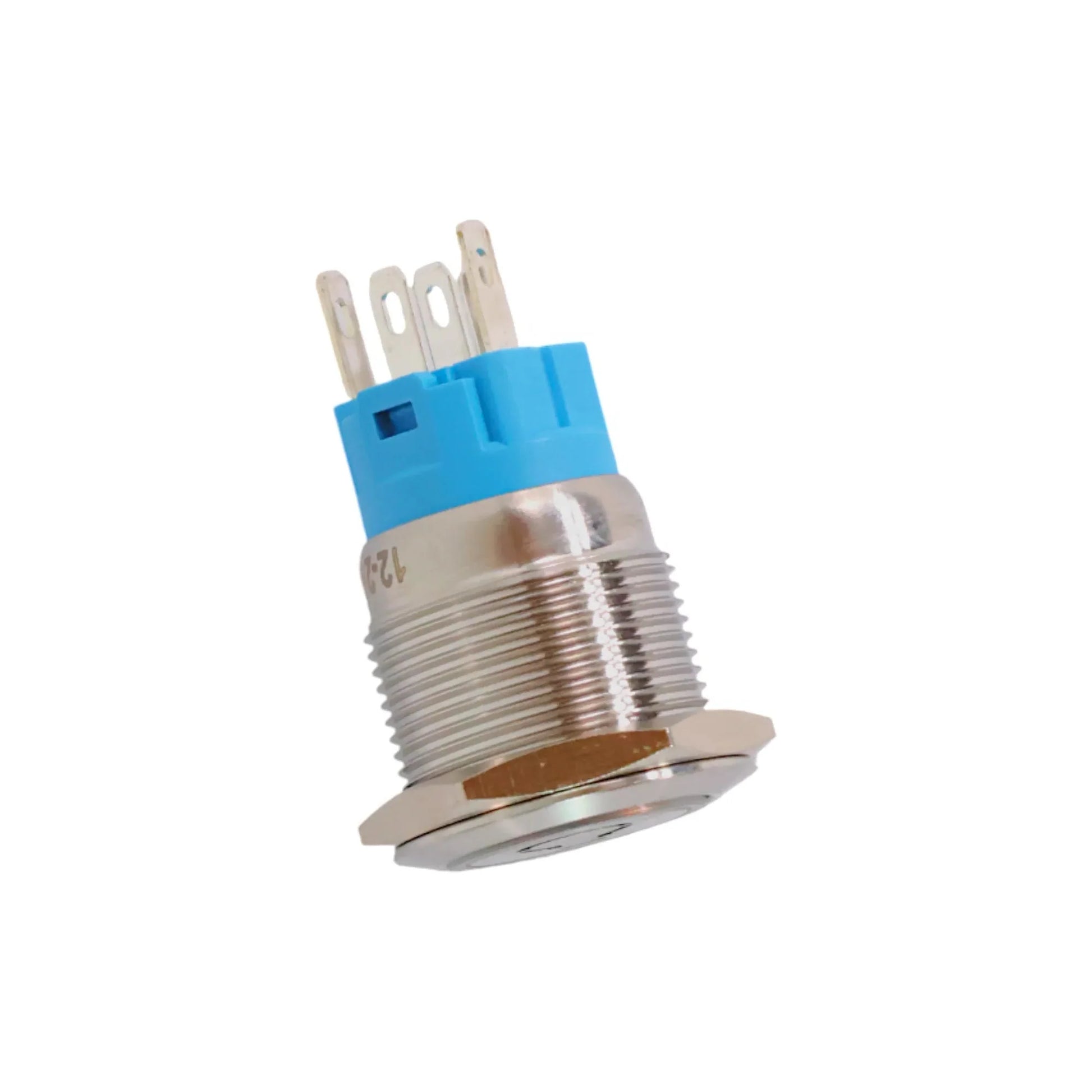 12-24v 19mm light push button switch with white illumination for rv dashboards and control panels