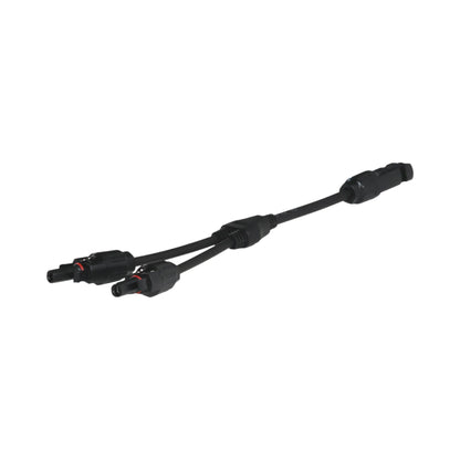 MC4 dual Y connectors shown with wiring