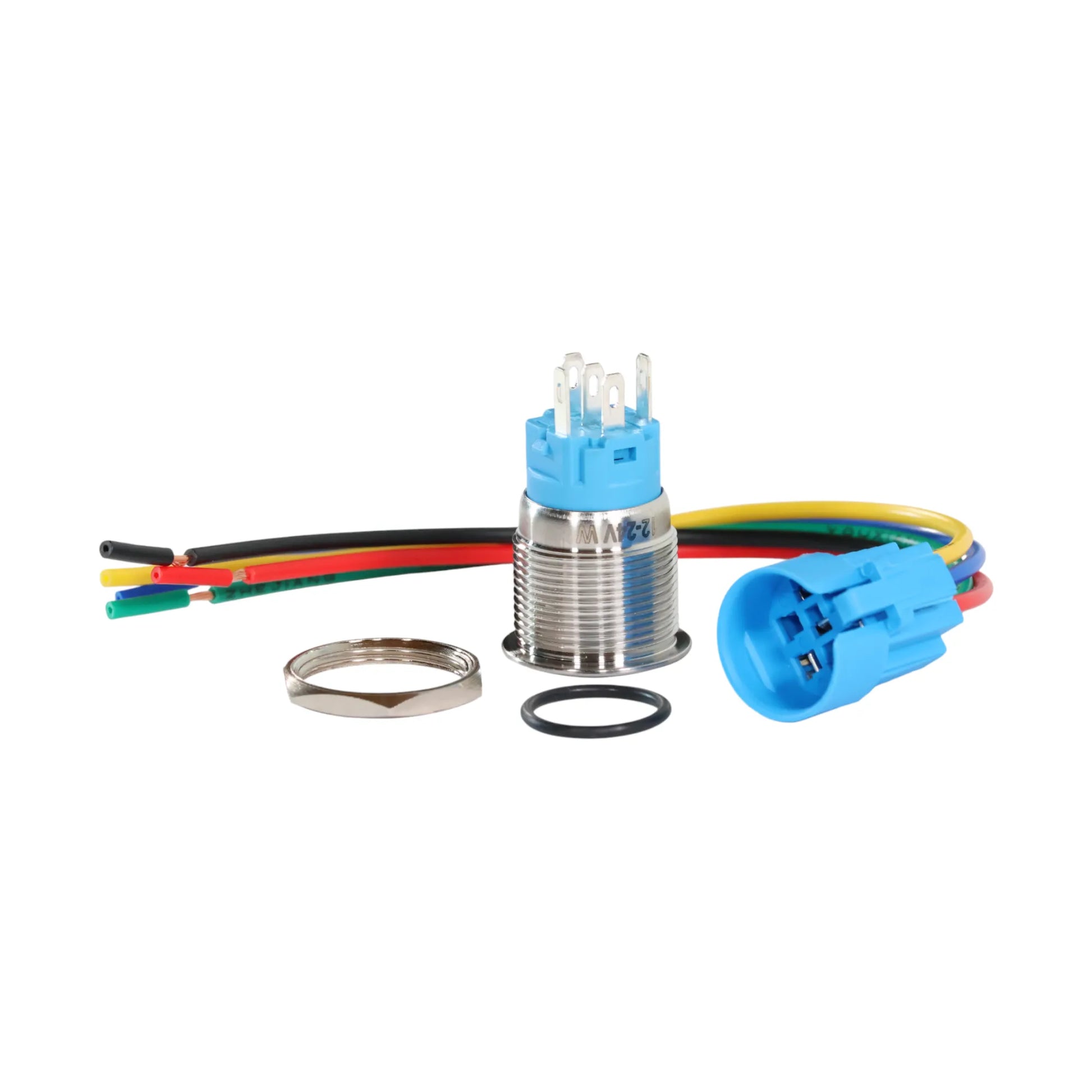 dash mount 22mm push button switch stainless finish for campervan accessory switching