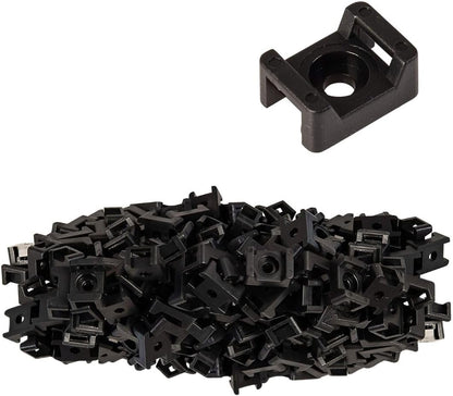 22mm x 16mm saddle zip tie mounts with screw fixing for secure cable management, 100 pack