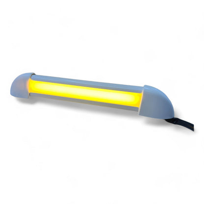close-up of elegant white 12v exterior LED lamp