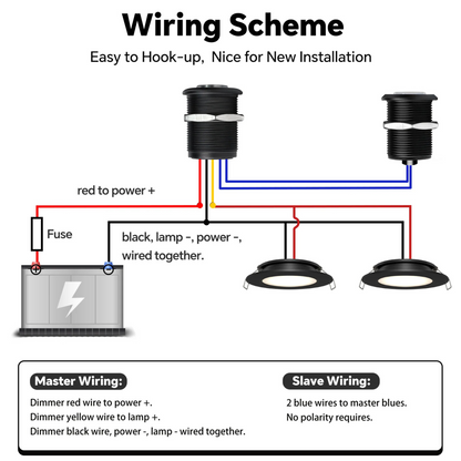 LED Black Dimmer Switch and Slave