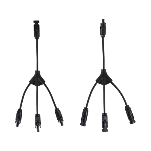 3-to-1 Y branch MC4 solar connectors on bench