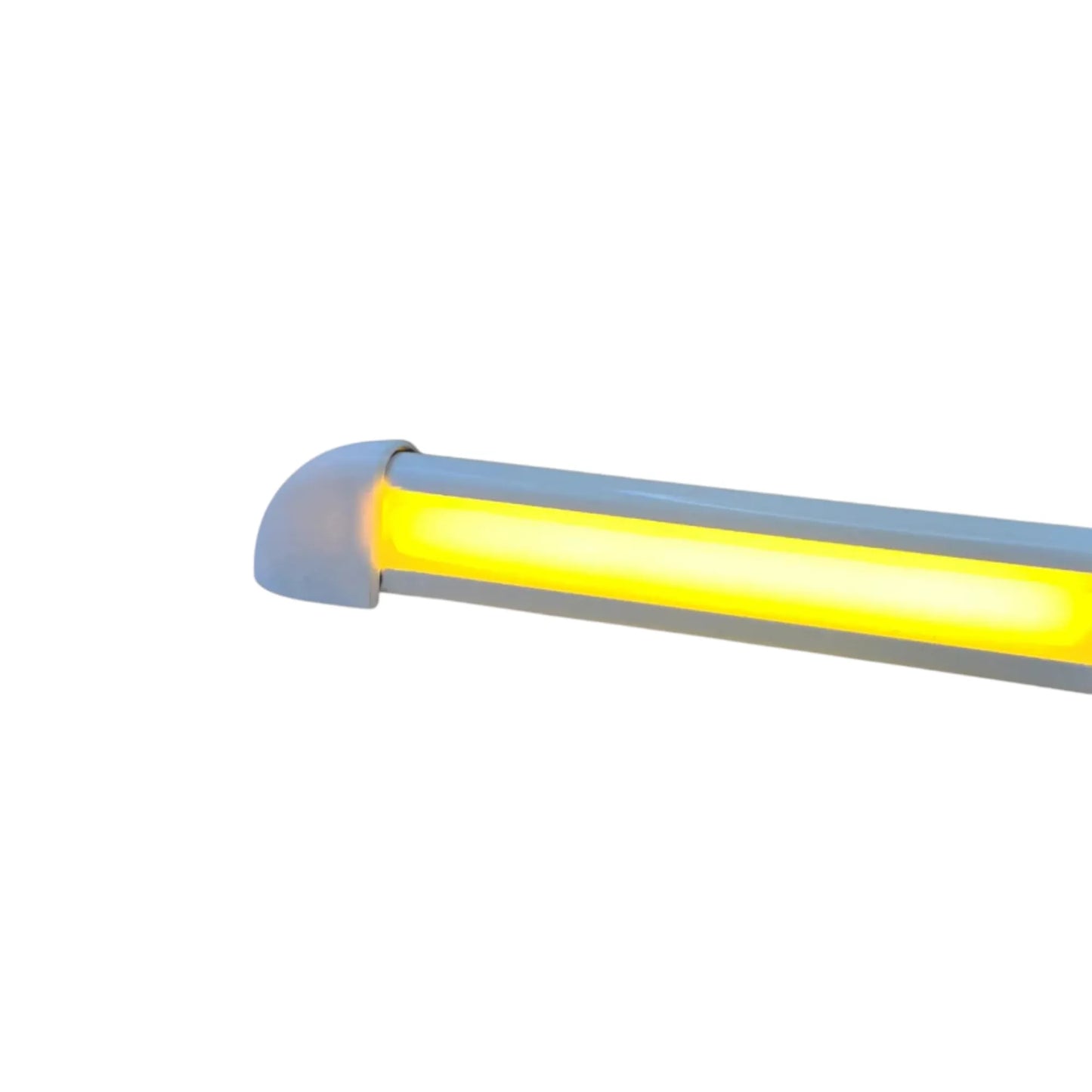 close-up of sleek white 36cm LED exterior lamp