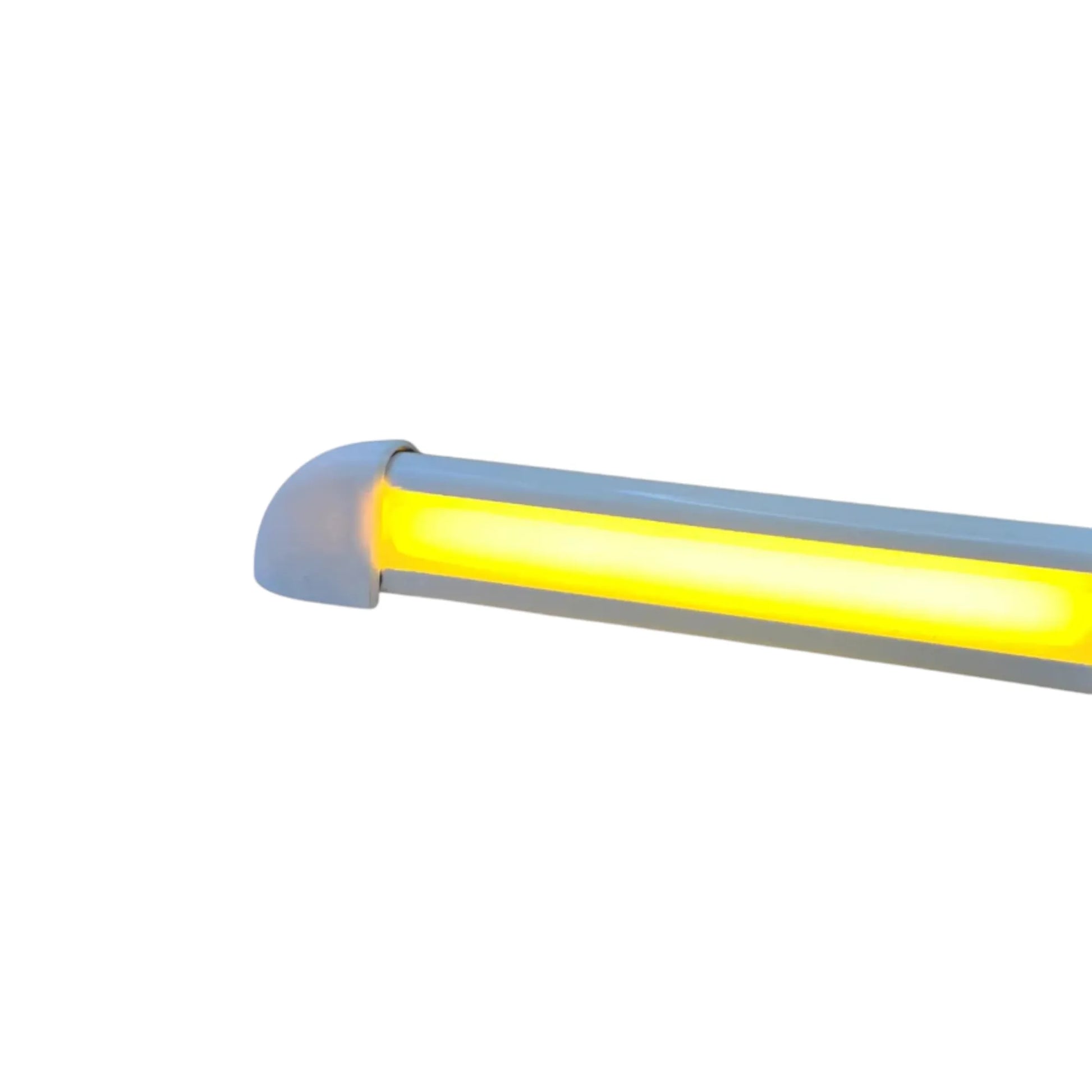 close-up of sleek white 36cm LED exterior lamp
