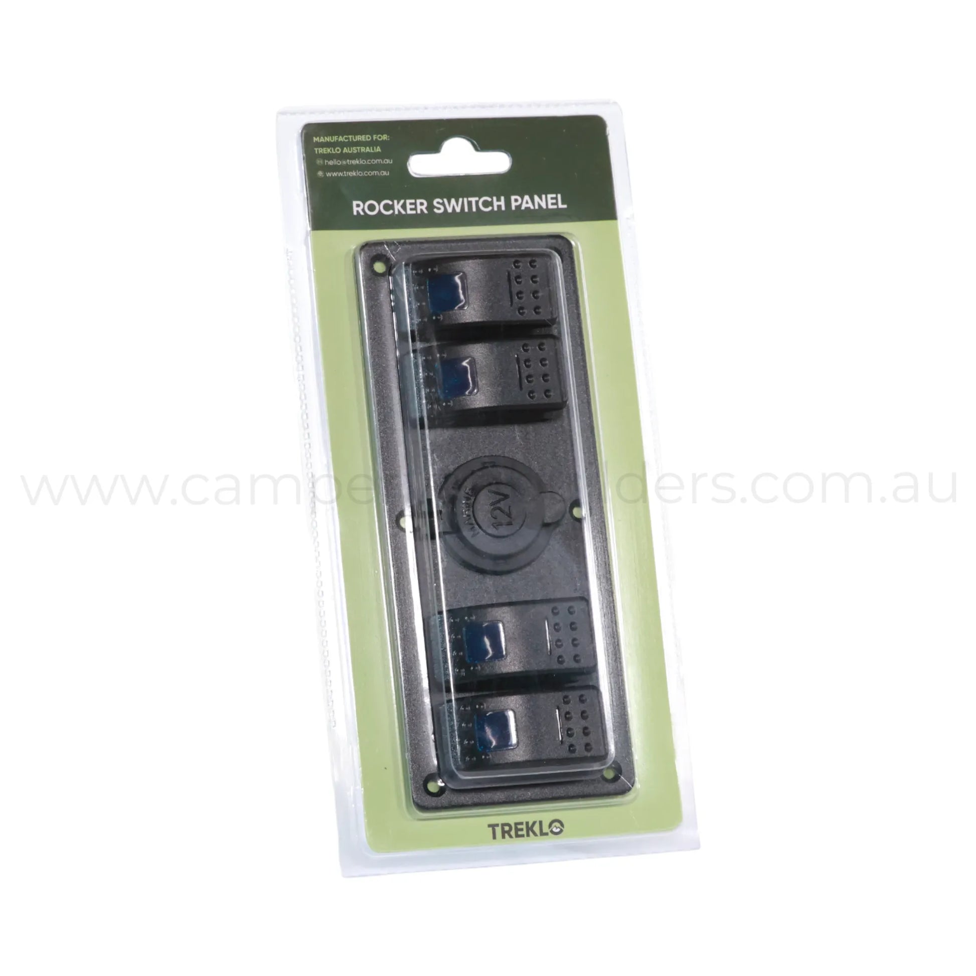 dual led 4 way rocker switch panel with 12v socket suitable for rv dashboards and control panels