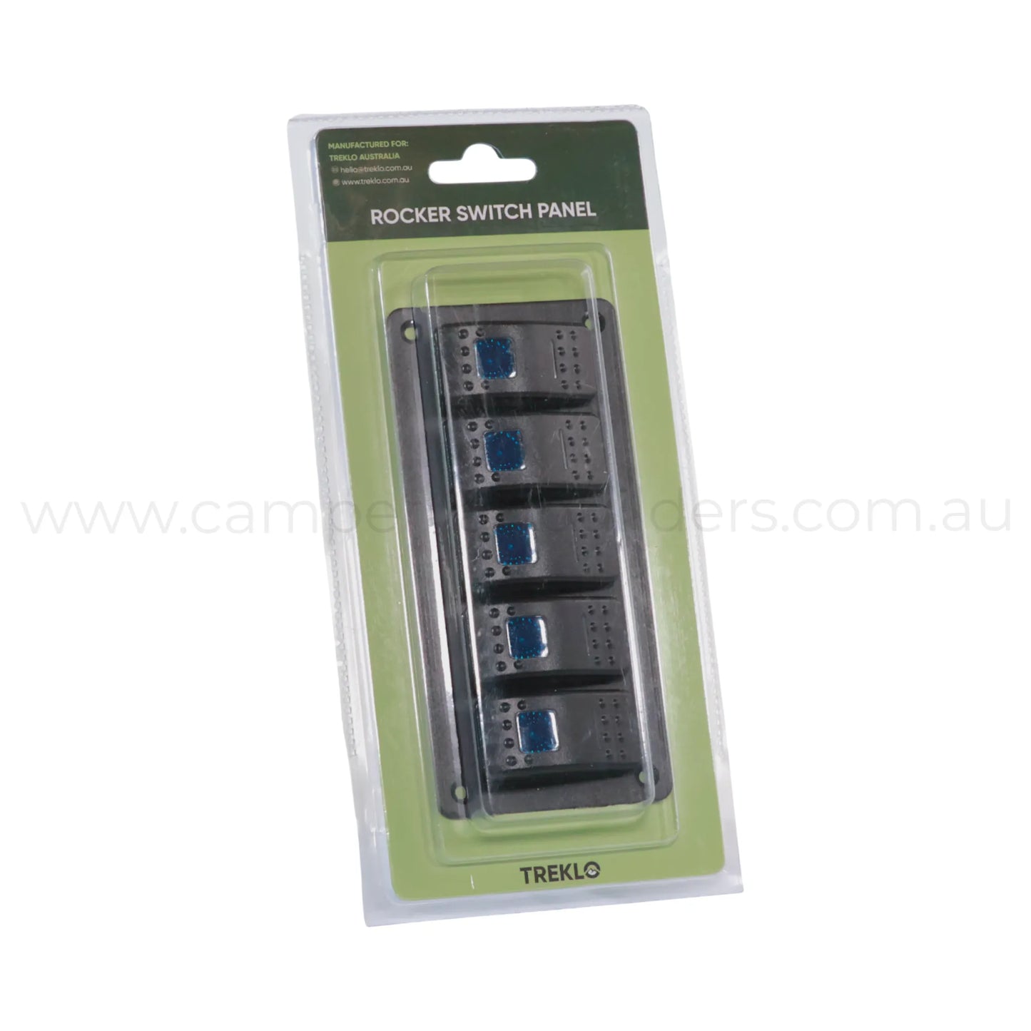 dual led 5 way rocker switch panel suitable for rv dashboards and switch banks