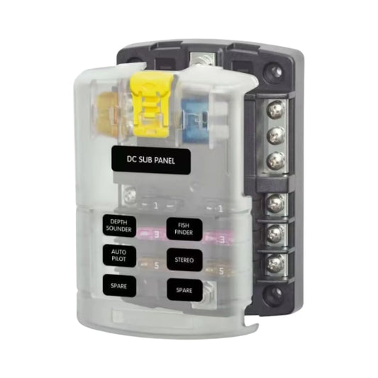 6 point blade fuse block with positive and negative terminals