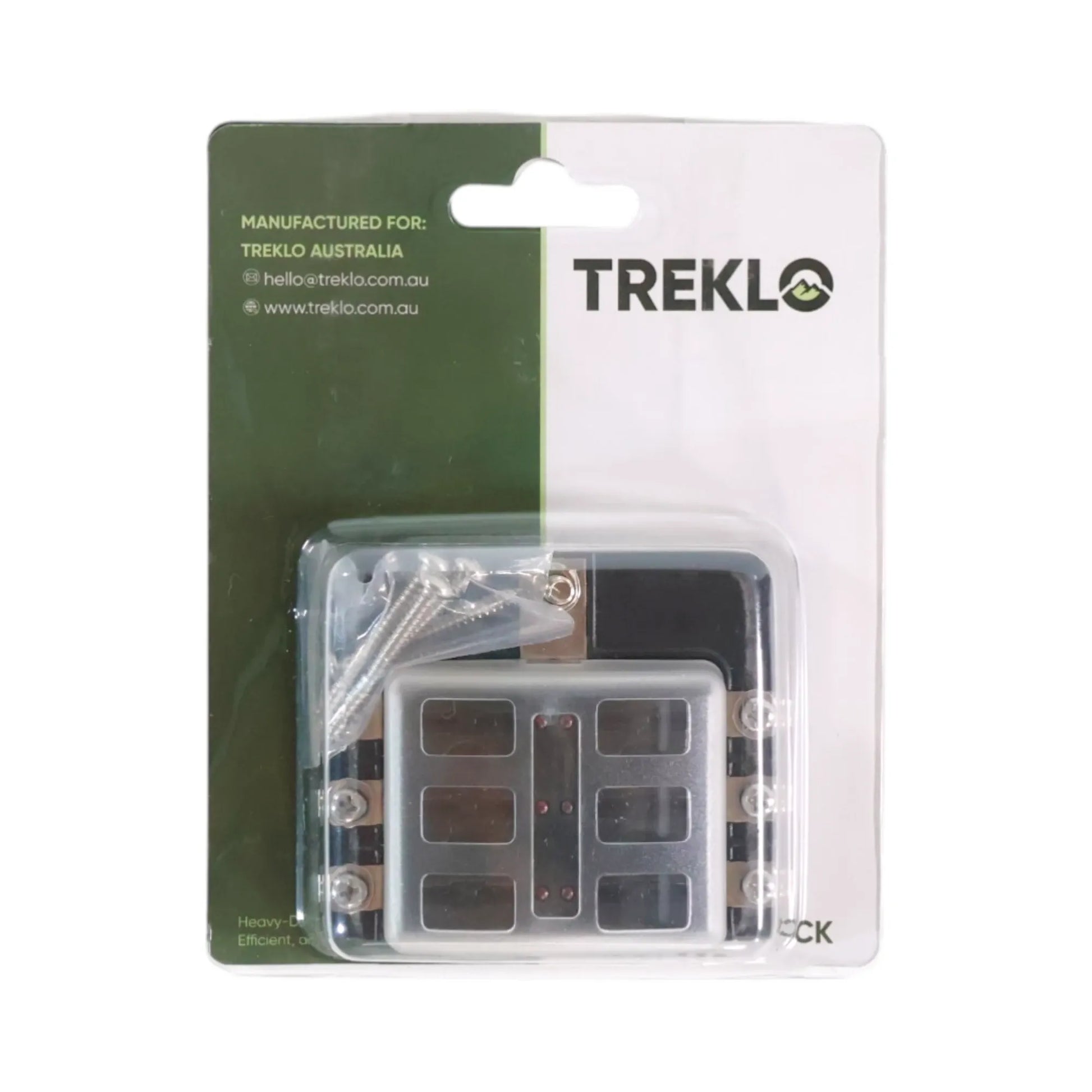 6 slot screw down LED indicator blade fuse block for caravan, rv, and campervan electrical systems