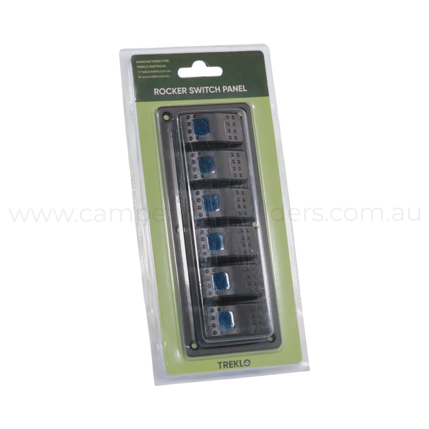dual led 6 way rocker switch panel suitable for rv dashboards and switch banks