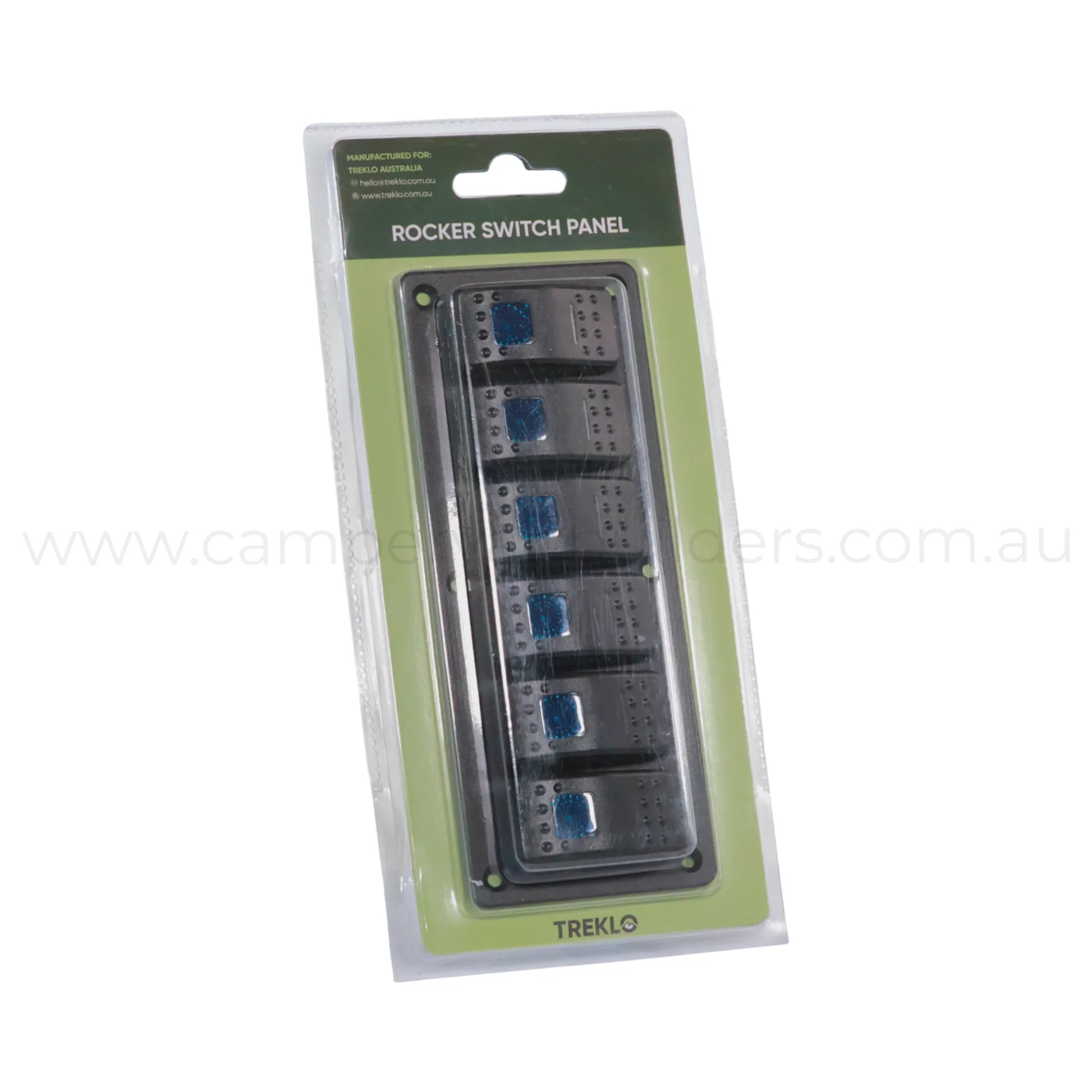 dual led 6 way rocker switch panel suitable for rv dashboards and switch banks