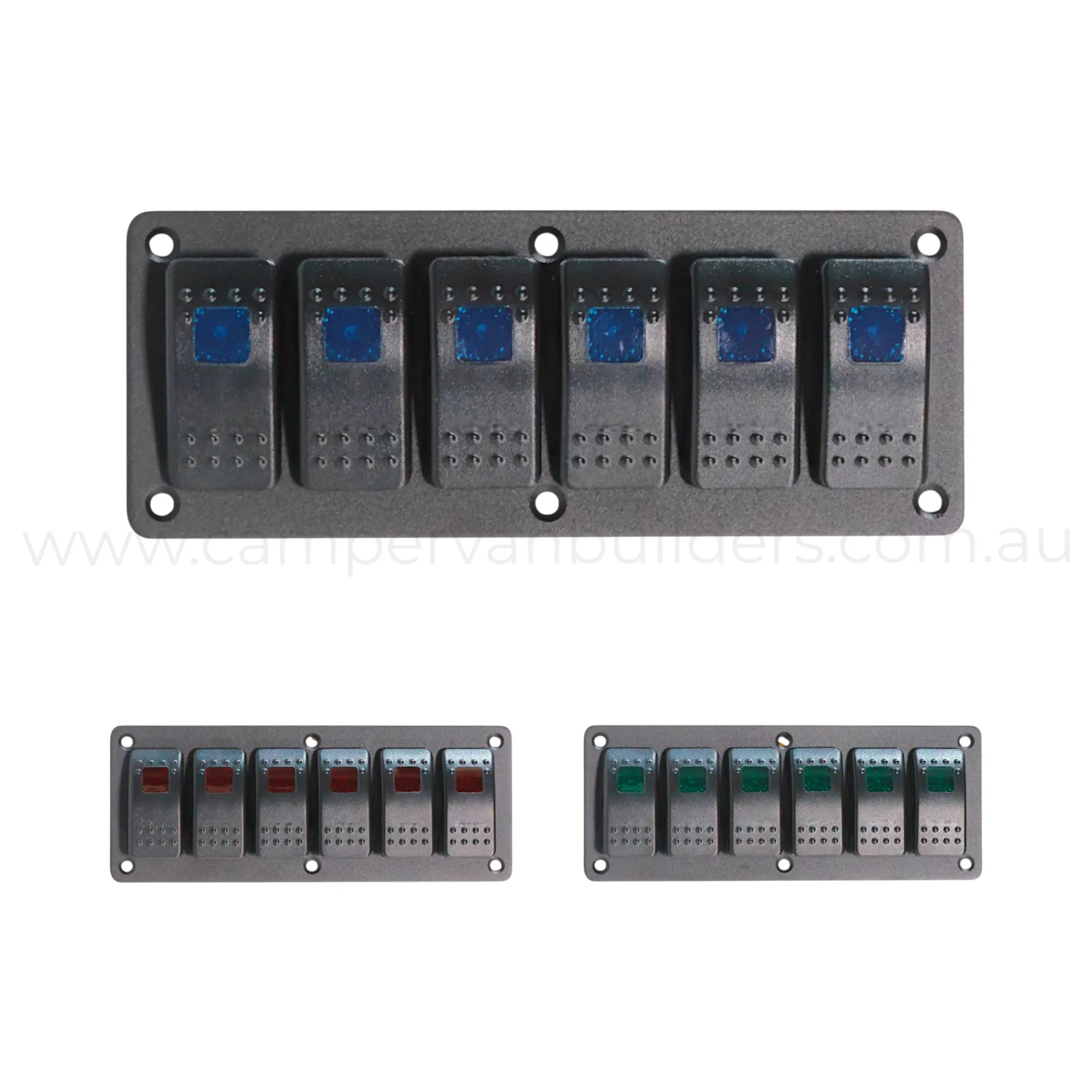 6 Way Rocker Switch Panel Single LED (Red, Green or Blue) – TREKLO ...