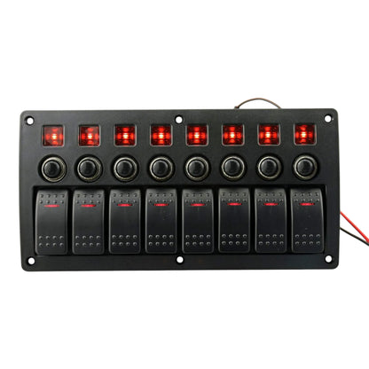 8 gang switch panel with integrated circuit breakers for 12v systems