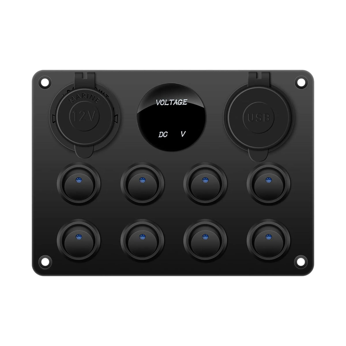 8 Blade Rocker Switch 8-Way Rocker Switch Panel with USB, Voltmeter & 12V Socket – TREKLO ...