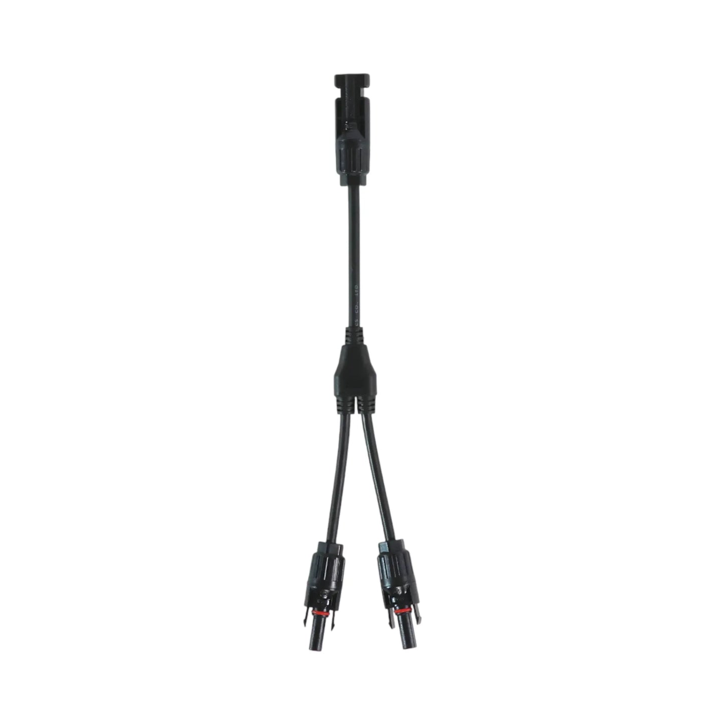 close-up of dual MC4 Y branch connectors