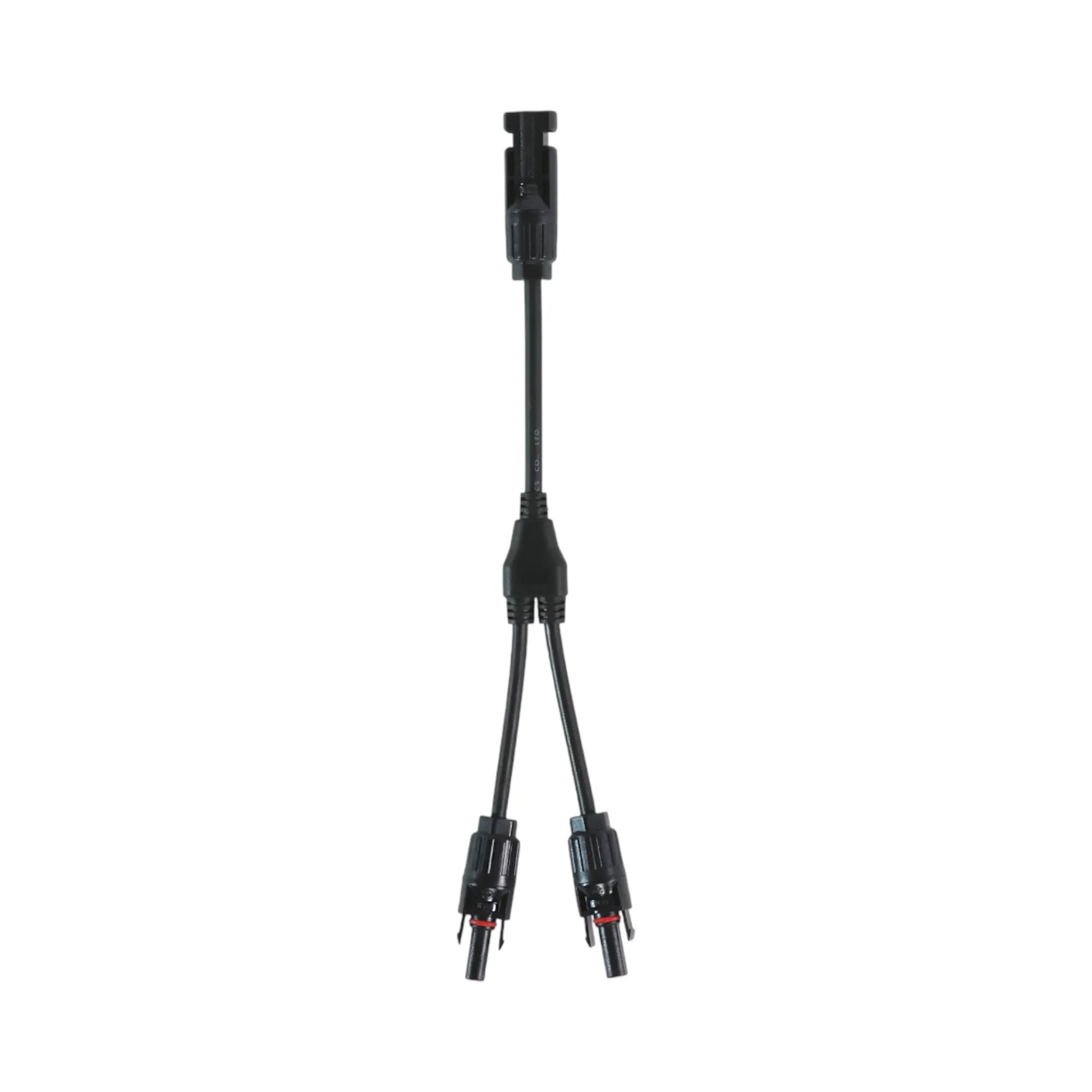 close-up of dual MC4 Y branch connectors
