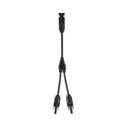close-up of dual MC4 Y branch connectors