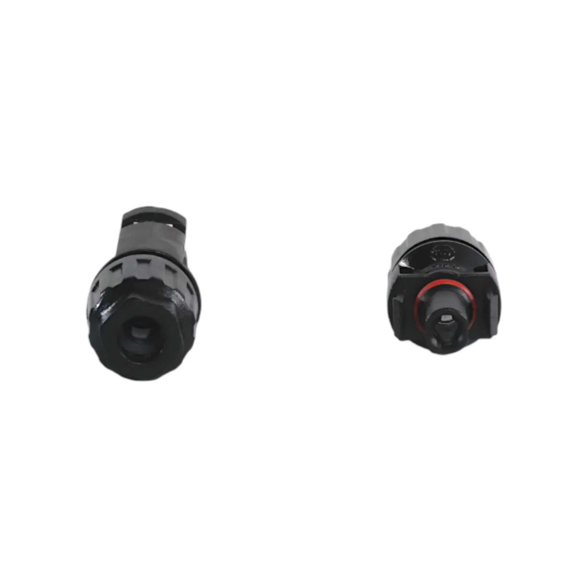 close-up of MC4 male and female connector pair