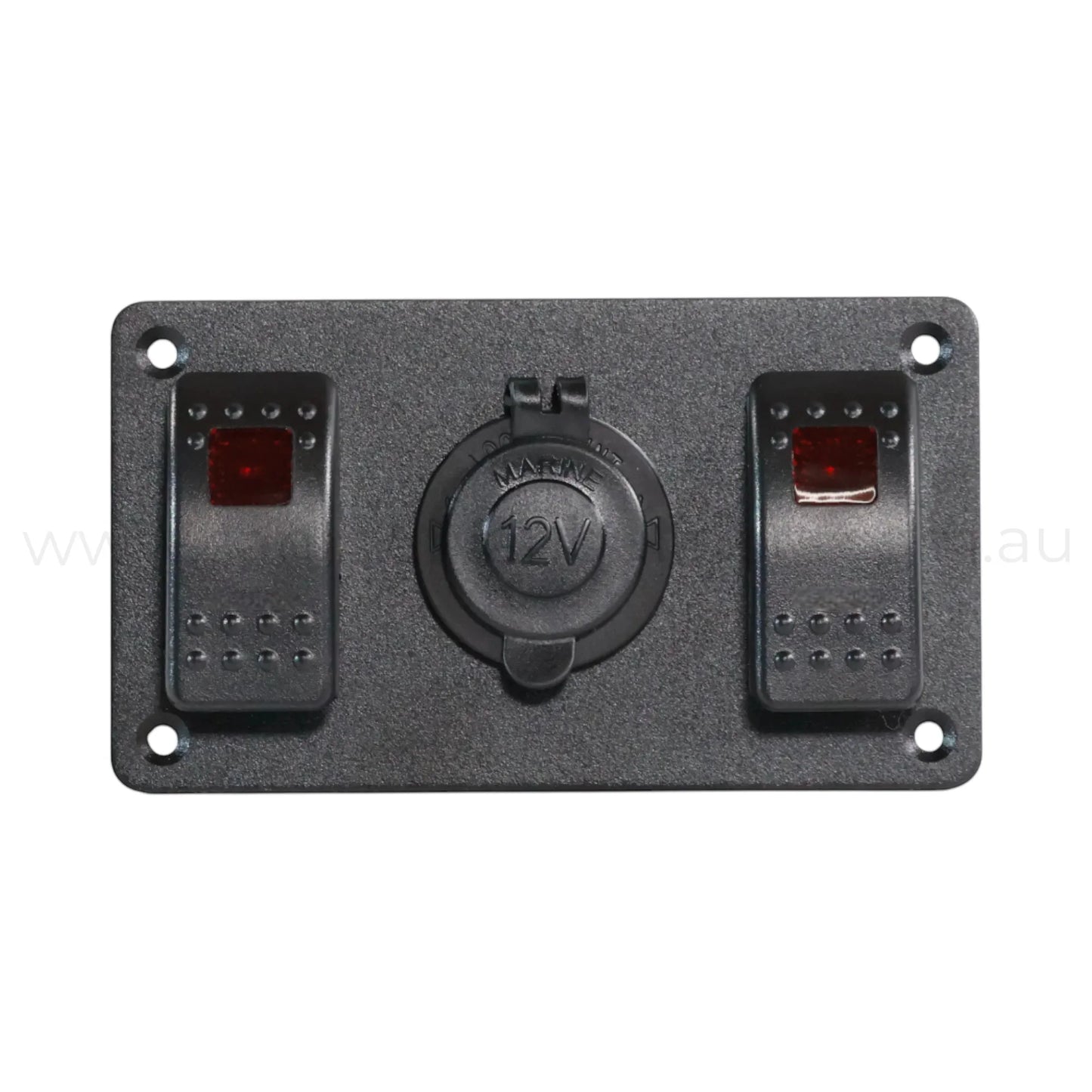 2 Way Rocker Switch Panel With 12v Socket Single LED