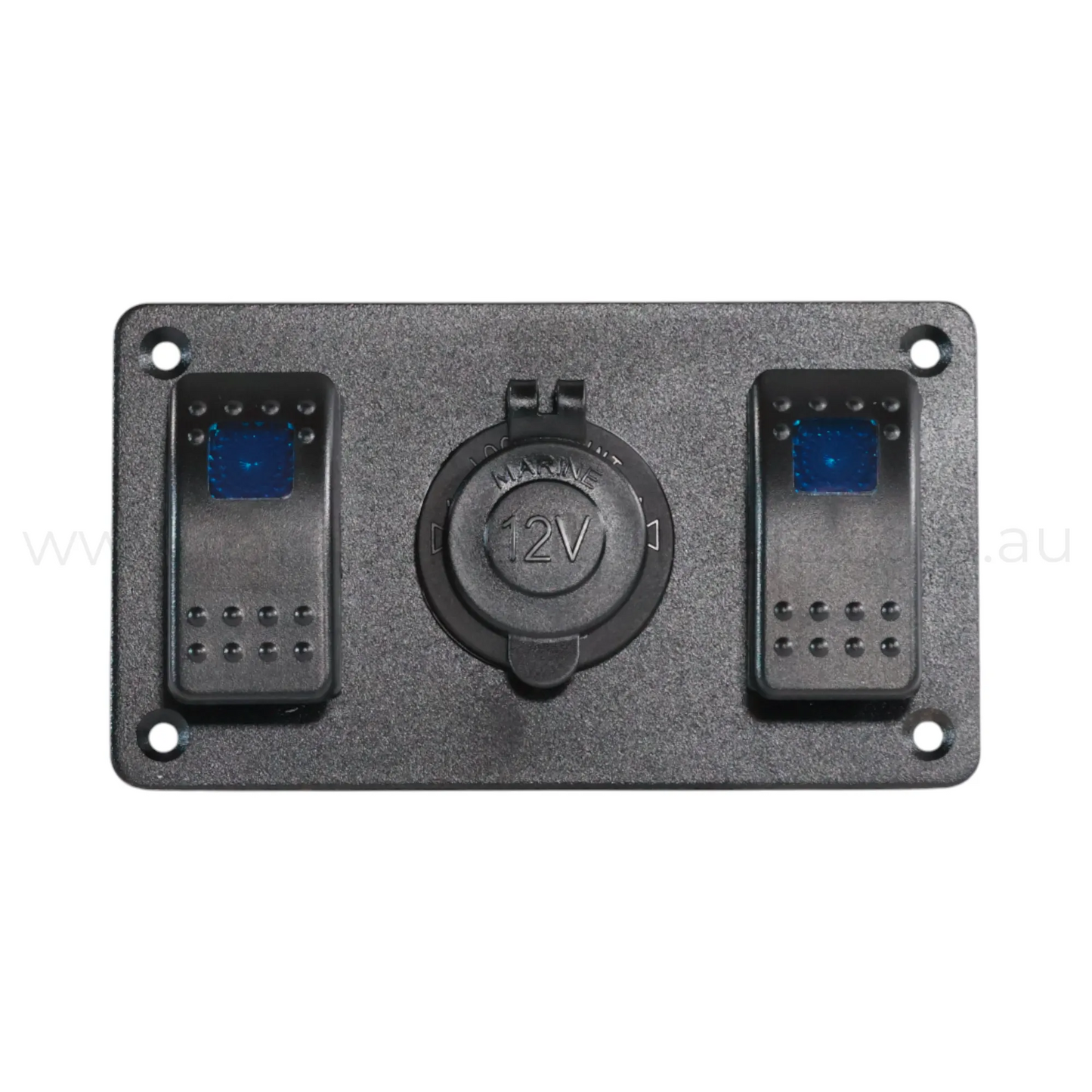 2 Way Rocker Switch Panel With 12v Socket Single LED