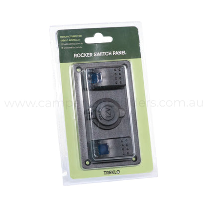2 Way Rocker Switch Panel With 12v Socket Single LED